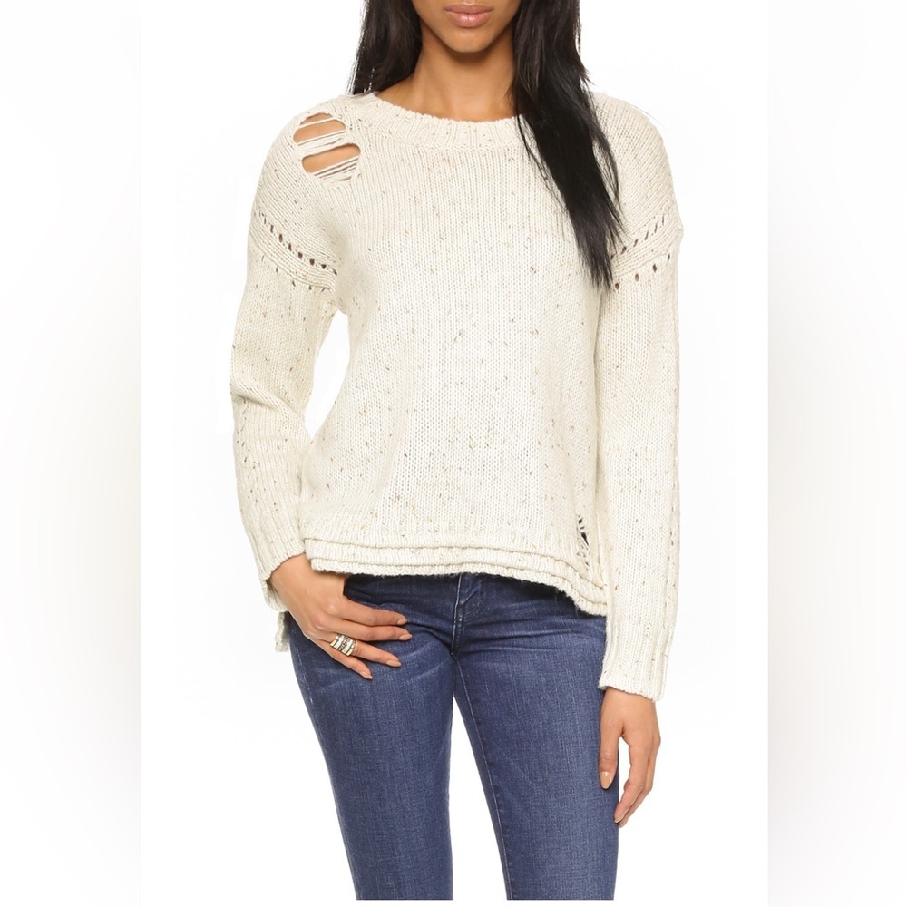 Wildfox dinner party distressed sweater xs